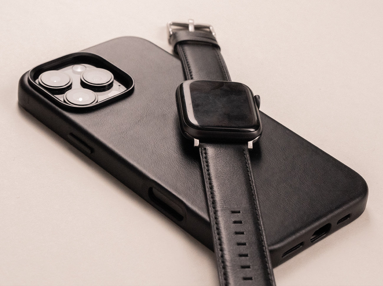 Luxury Leather Apple Watch Band Straps – Black