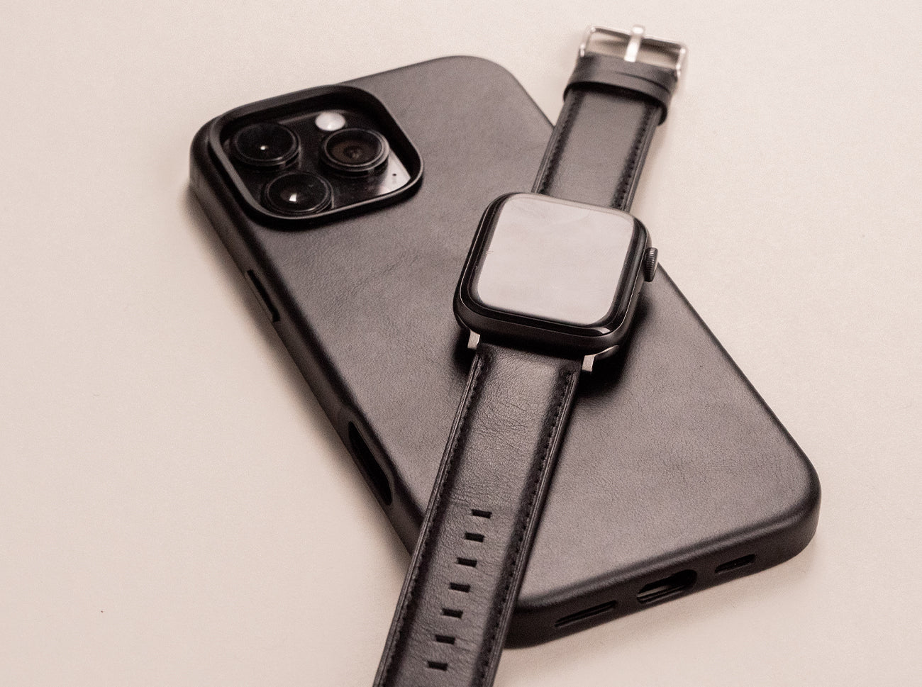 Luxury Leather Apple Watch Band Straps – Black
