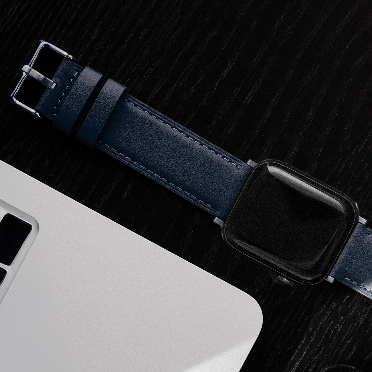 Luxury Nappa Leather Apple Watch Band Straps – Navy Blue