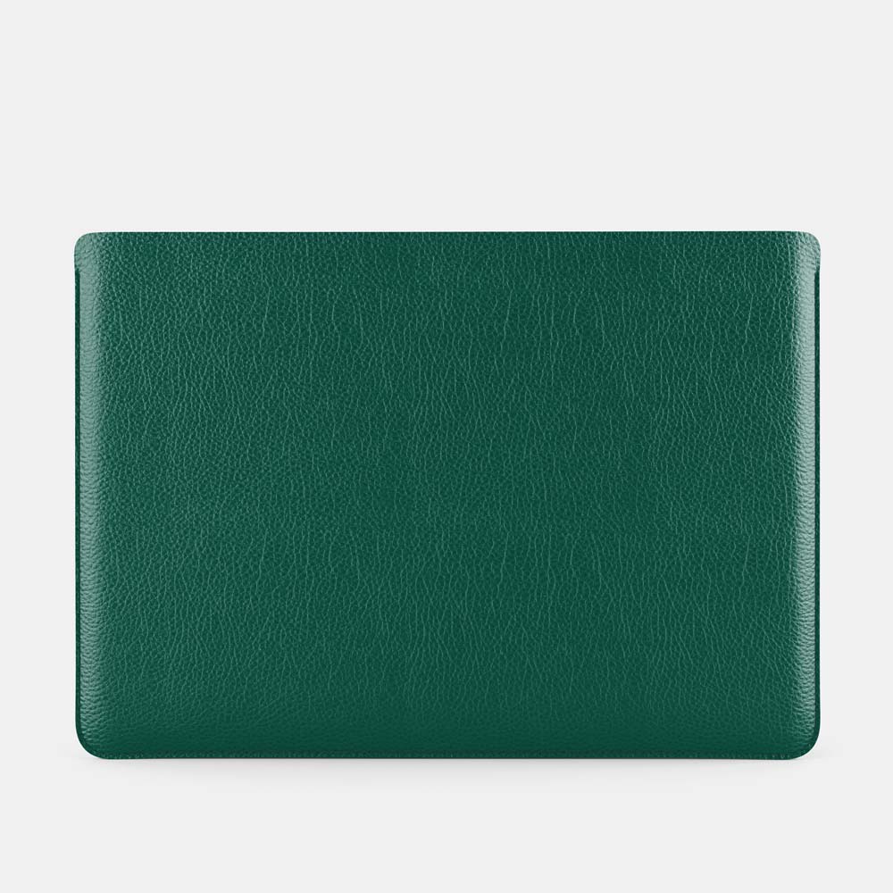 Luxury Leather Macbook Air 13 Sleeve Avocado Green and Orange Ryan London