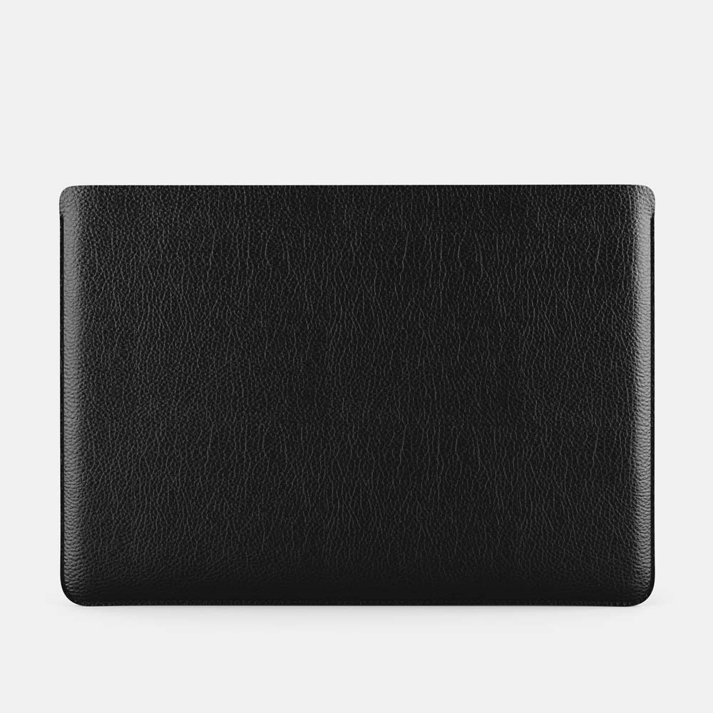 Luxury Leather Macbook Pro 16" Sleeve - Black and Black - RYAN London
