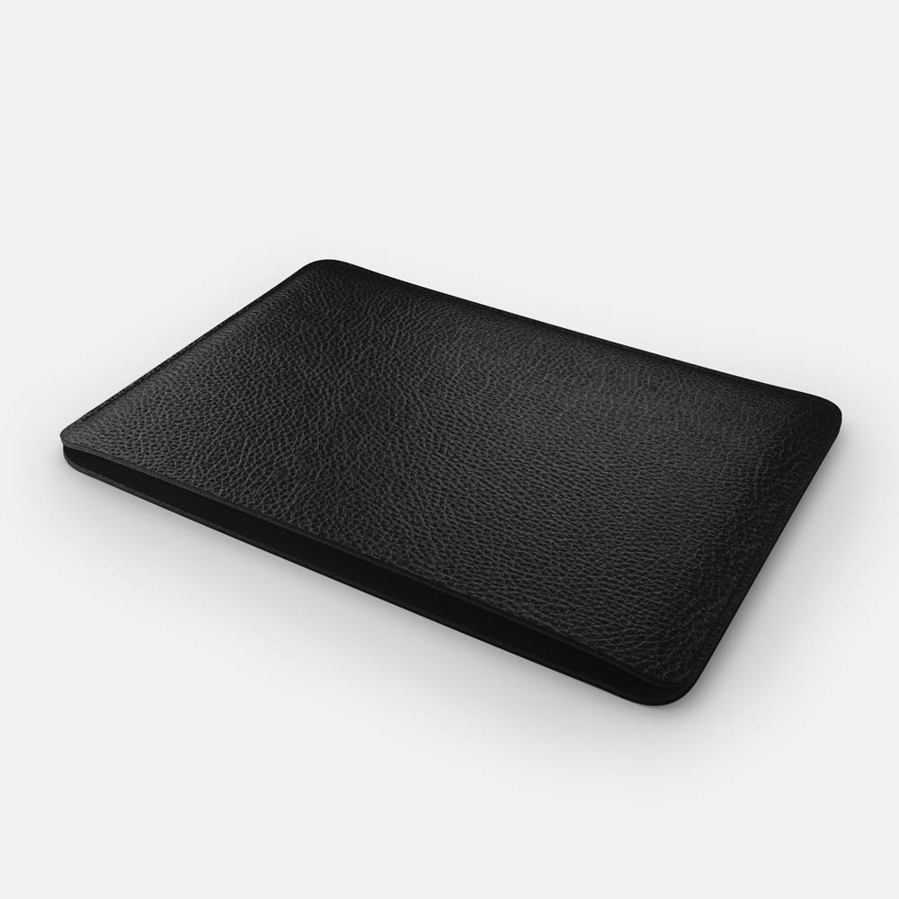 Leather iPad Air 10.9" Sleeve - Black and Black - RYAN London