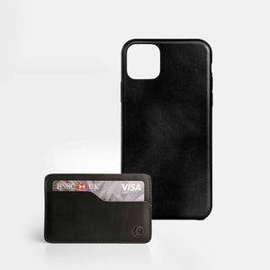 Leather iPhone 12 Pro Shell Case - Black