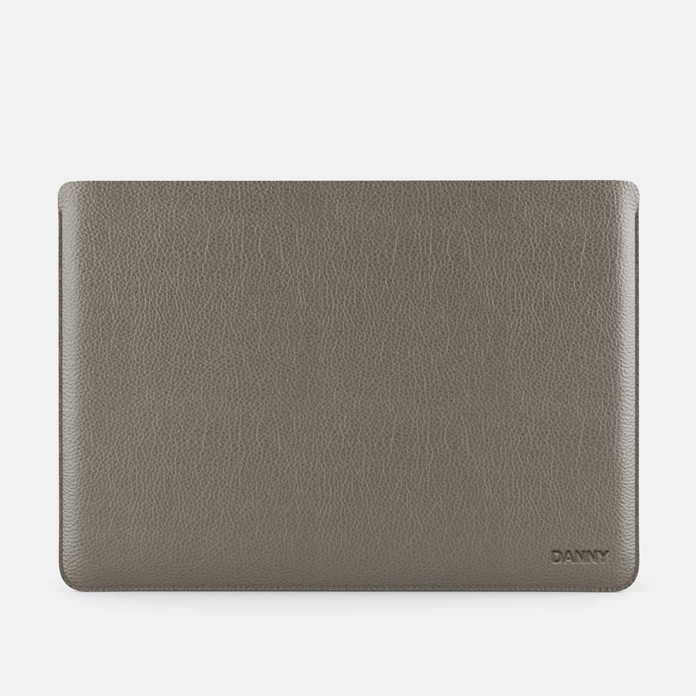 Luxury Leather Macbook Pro 14&quot; Sleeve - Grey and Grey - RYAN London