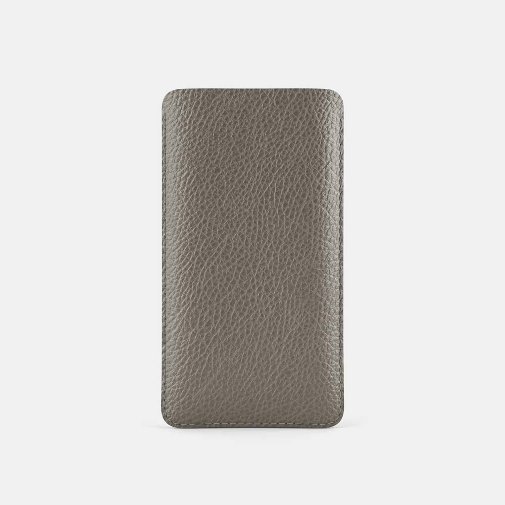 Leather iPhone 13 Pro Sleeve - Grey and Grey - RYAN London