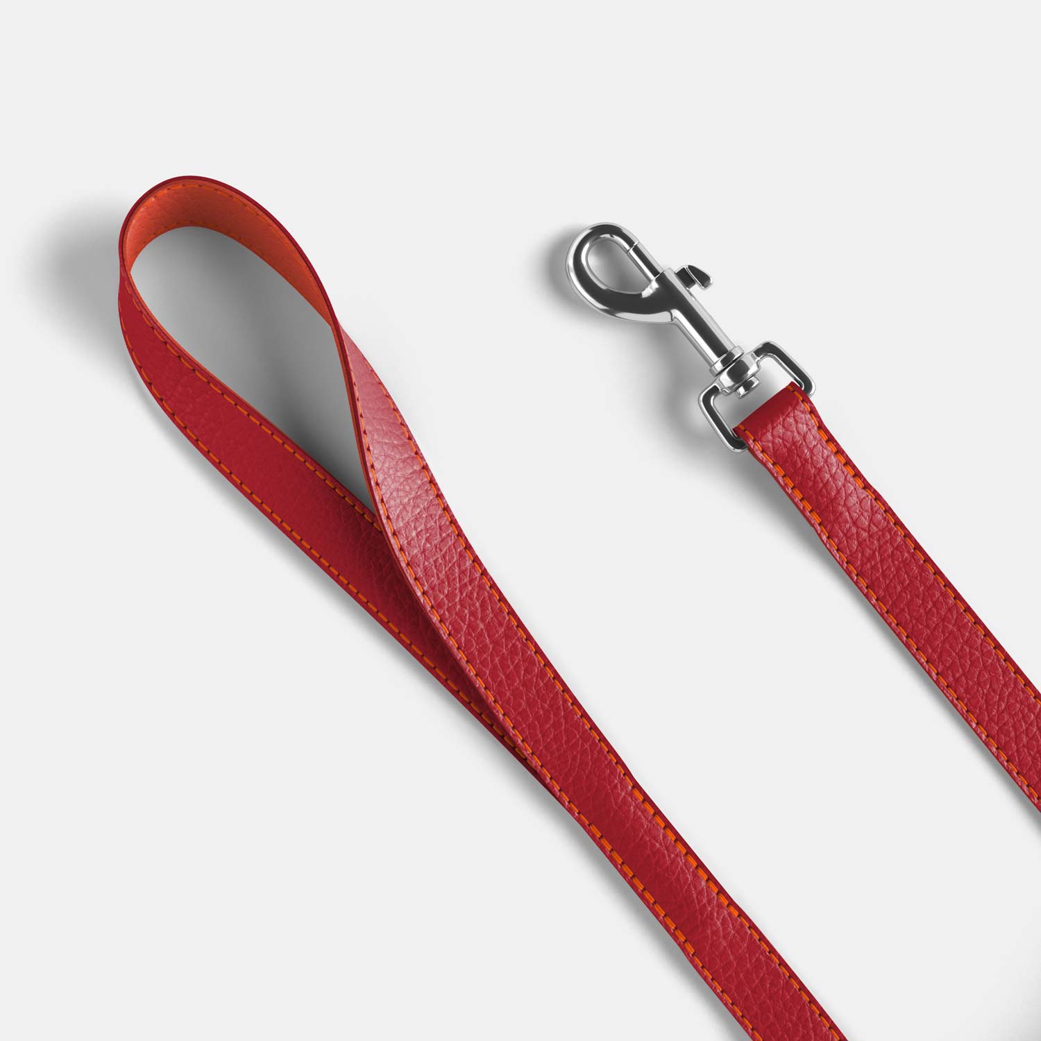 Leather Dog Lead - Red and Coral - RYAN London