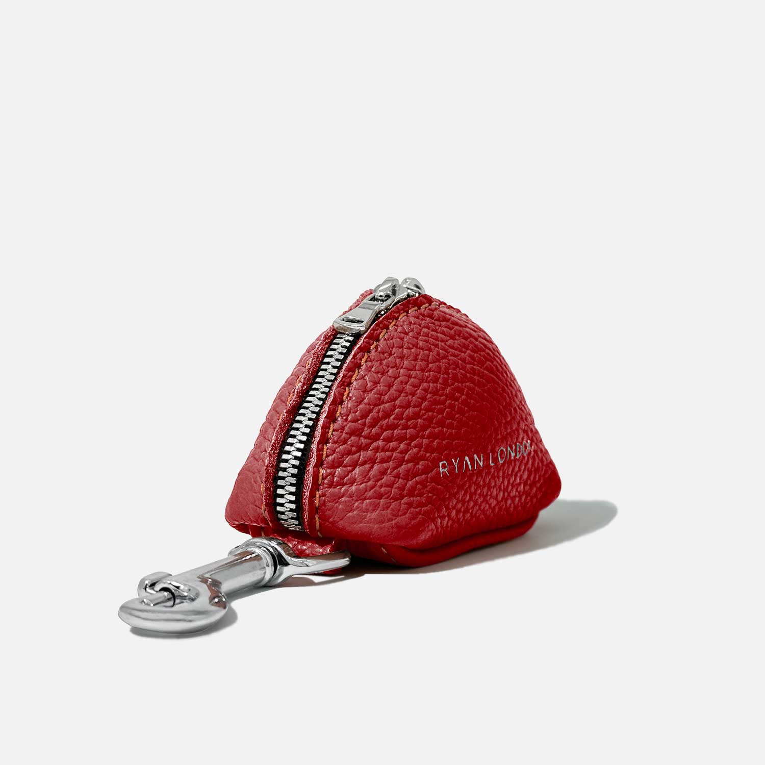 Leather Dog Poop Bag Holder - Red - RYAN London