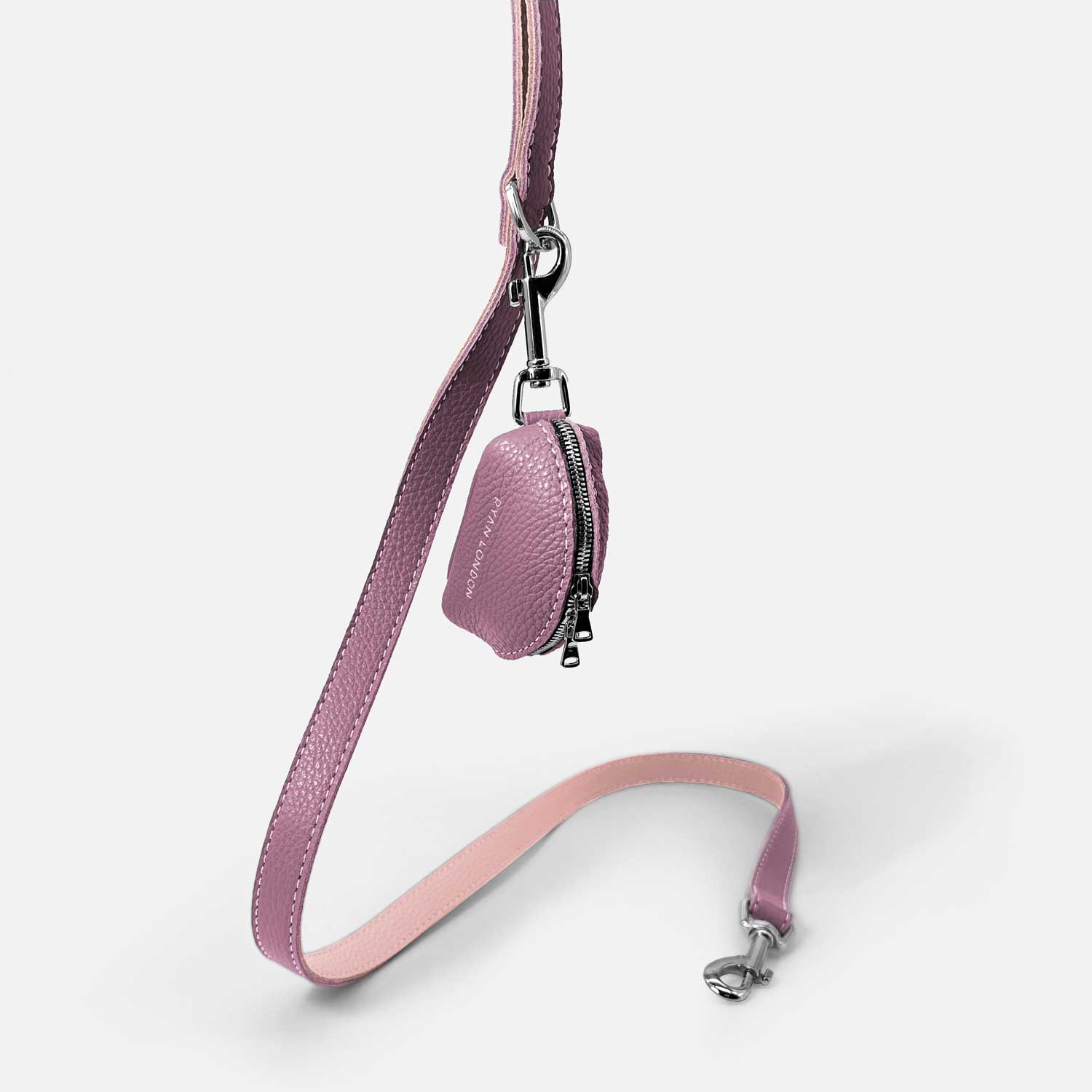 Leather Dog Poop Bag Holder - Purple - RYAN London