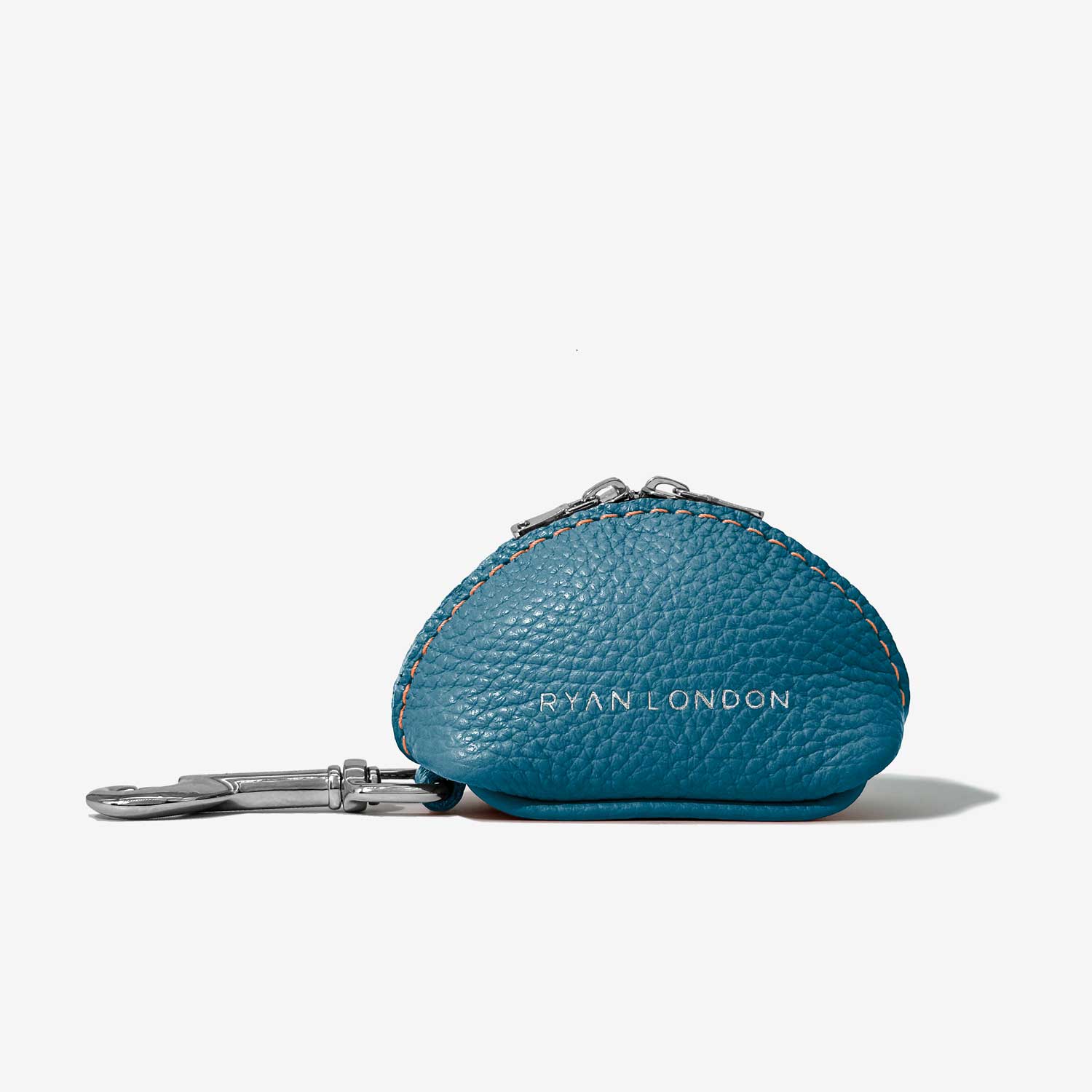 Leather Dog Poop Bag Holder - Blue - RYAN London