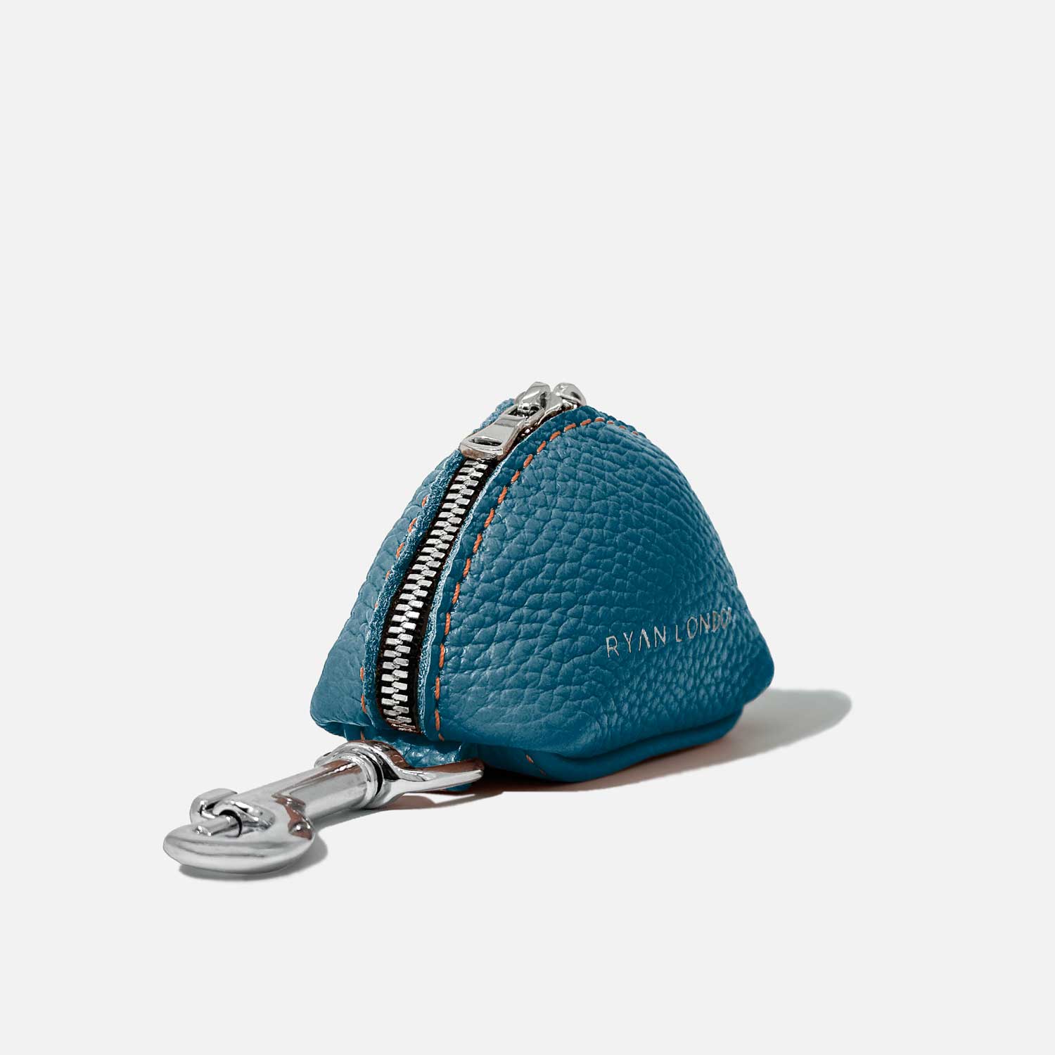 Leather Dog Poop Bag Holder - Blue - RYAN London