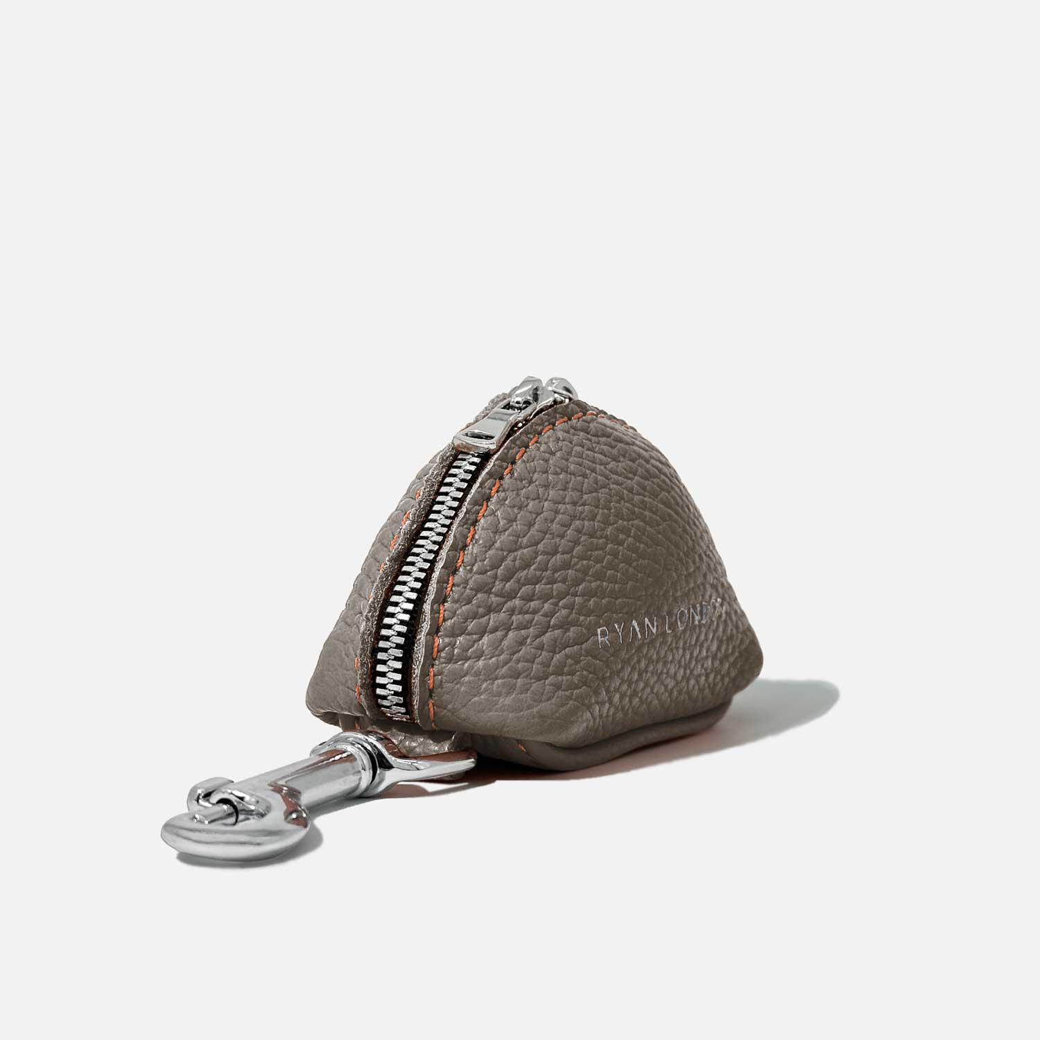 Leather Dog Poop Bag Holder - Grey - RYAN London