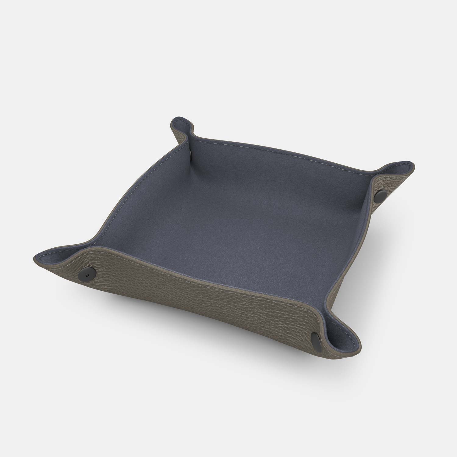 Leather Catch-all Tray - Grey and Grey - RYAN London