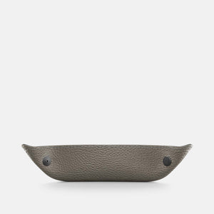 Leather Catch-all Tray - Grey and Grey