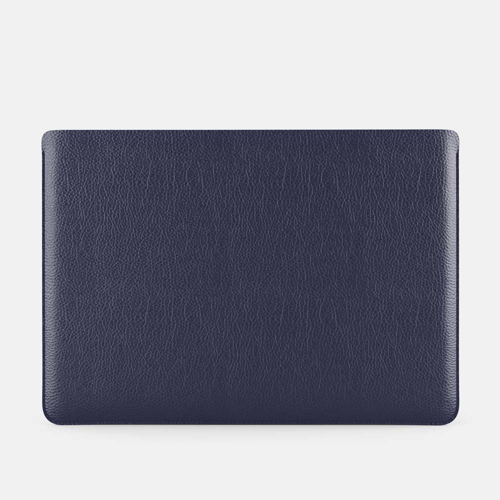 Luxury Leather Macbook Pro 14&quot; Sleeve - Navy Blue and Mint - RYAN London
