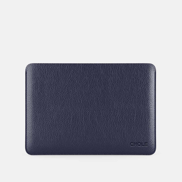 Leather iPad Mini Sleeve Navy Blue and Mint RYAN London