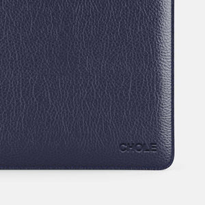 Leather iPad Pro 11" Sleeve -  Navy Blue and Mint