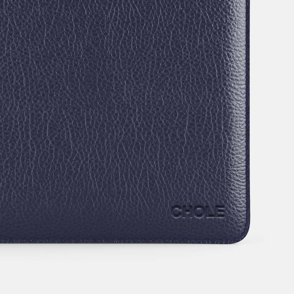 Leather iPad Pro 12.9&quot; Sleeve -  Navy Blue and Mint - RYAN London
