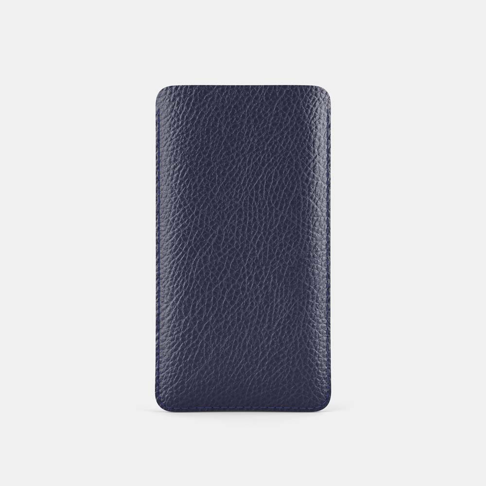 Leather iPhone 13 Pro Max Sleeve - Navy Blue and Mint - RYAN London