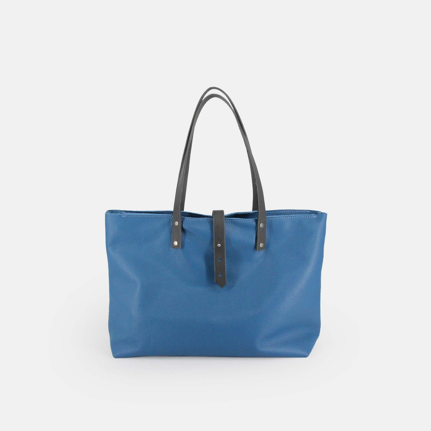 Soft Italian Leather Tote with Zip - Turquoise Blue - RYAN London