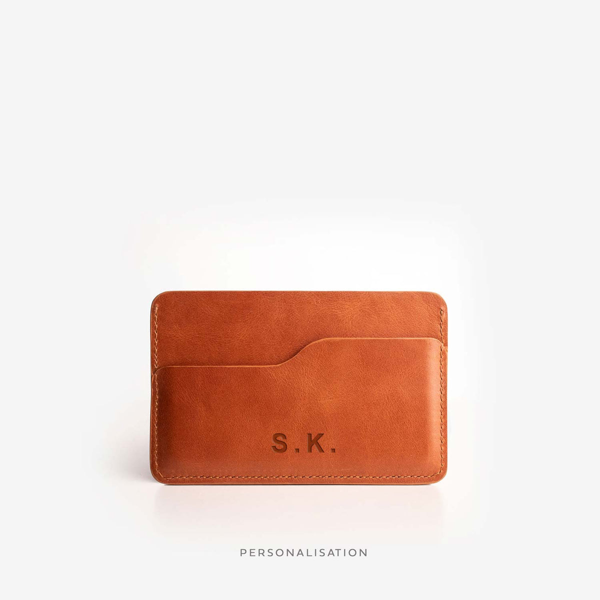 Leather Slim Cardholder - Saddle Brown - RYAN London