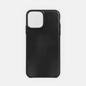 Leather iPhone 14 Pro Max Shell Case, MagSafe - Black