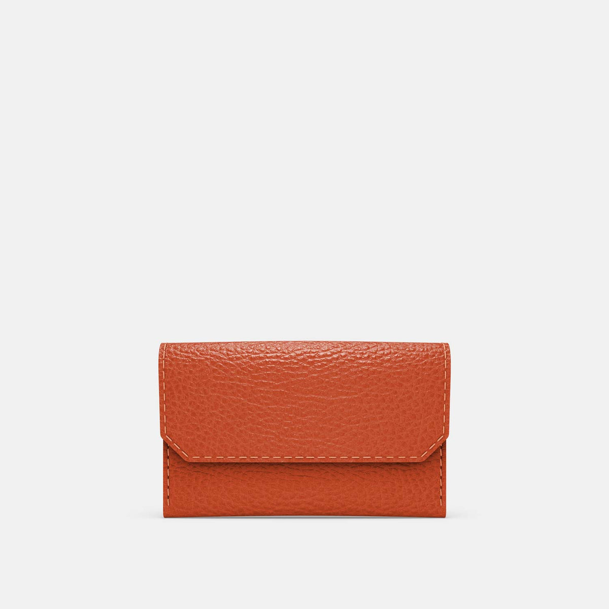 Leather Carry-all Wallet - Orange and Beige - RYAN London