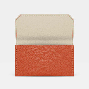 Leather Carry-all Wallet - Orange and Beige