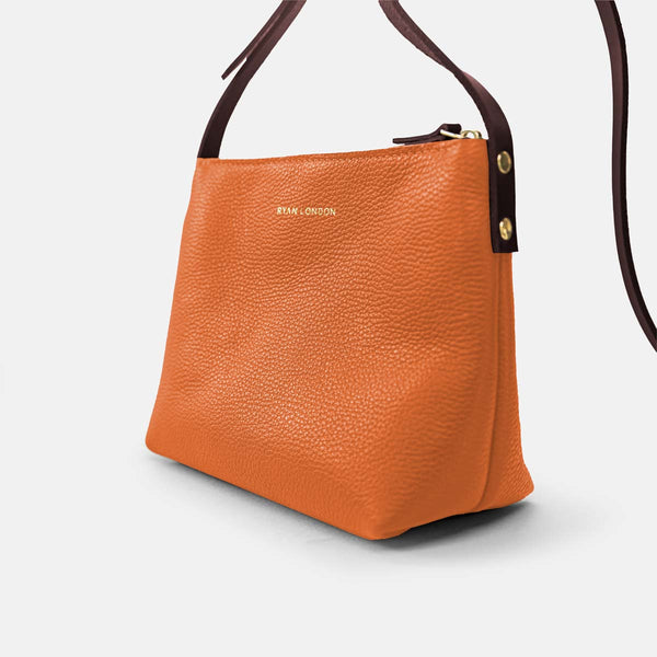 The Wristlet Italian Leather Bag, Made in Italy Orange