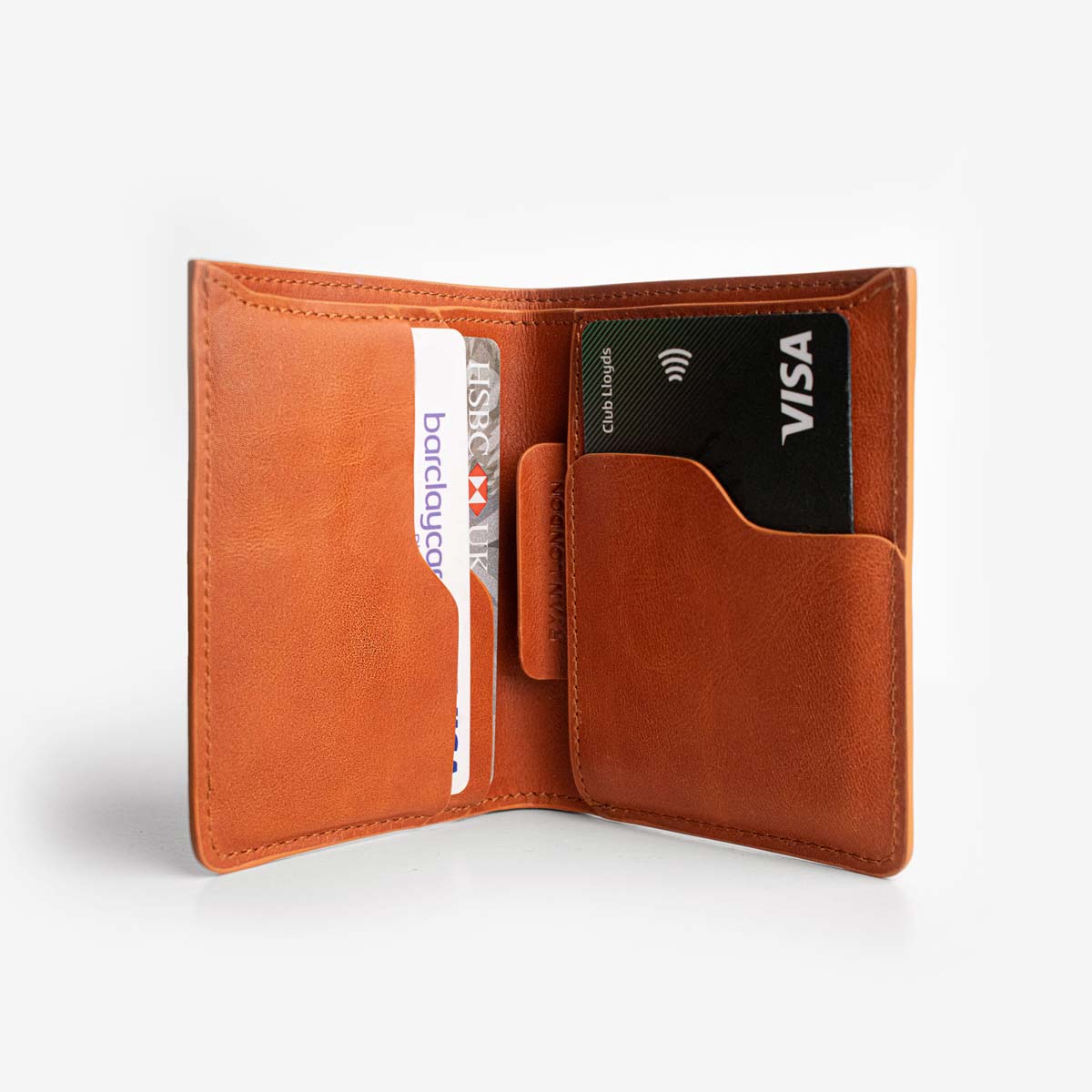 Super Slim Bi-Fold Wallet - Saddle Brown - RYAN London