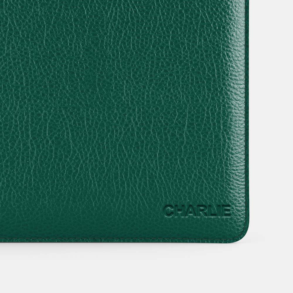 Leather iPad Pro 12.9" Sleeve -  Avocado Green and Orange - RYAN London