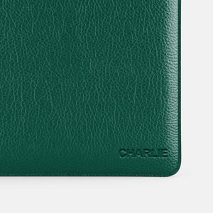 Leather iPad Pro 13" Sleeve -  Avocado Green and Orange