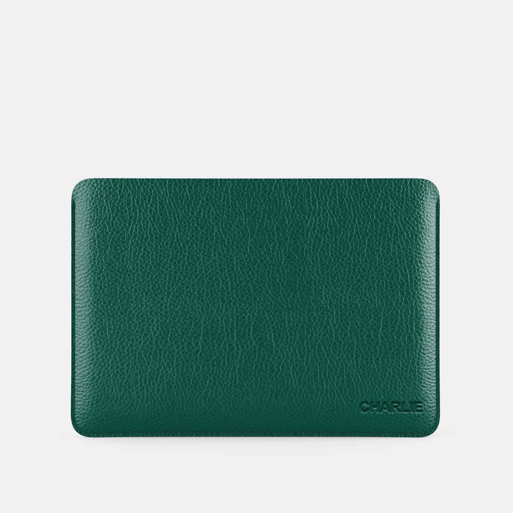 Leather iPad Air 11&quot; Sleeve -  Avocado Green and Orange - RYAN London
