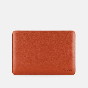 Leather iPad Pro 13" Sleeve -  Orange and Beige