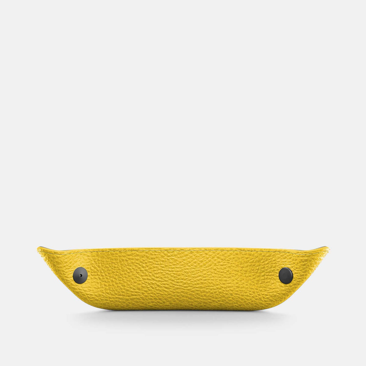 Leather Catch-all Tray - Yellow and Grey