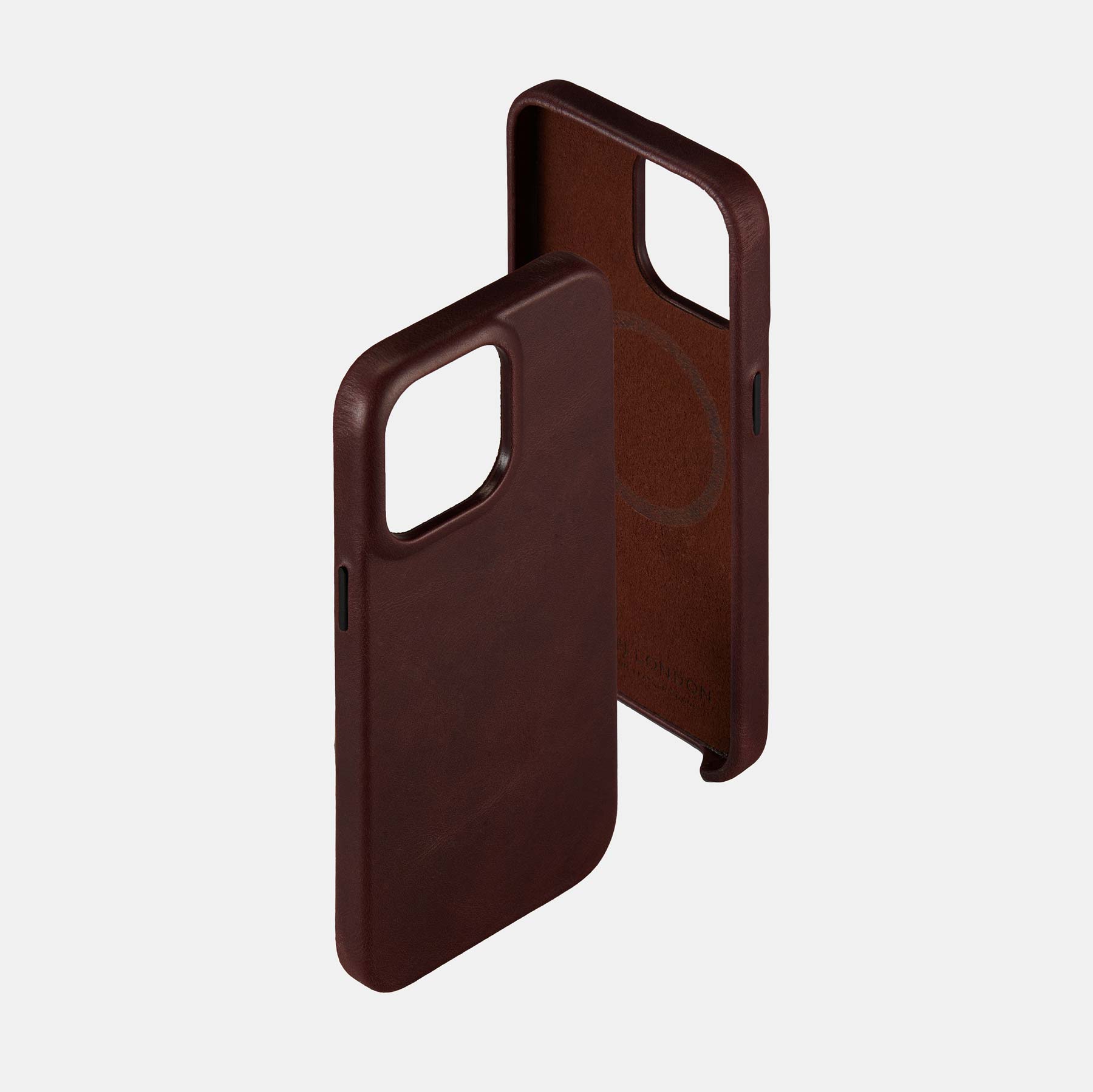 iPhone 15 Pro Leather Shell Case, MagSafe - Dark Brown