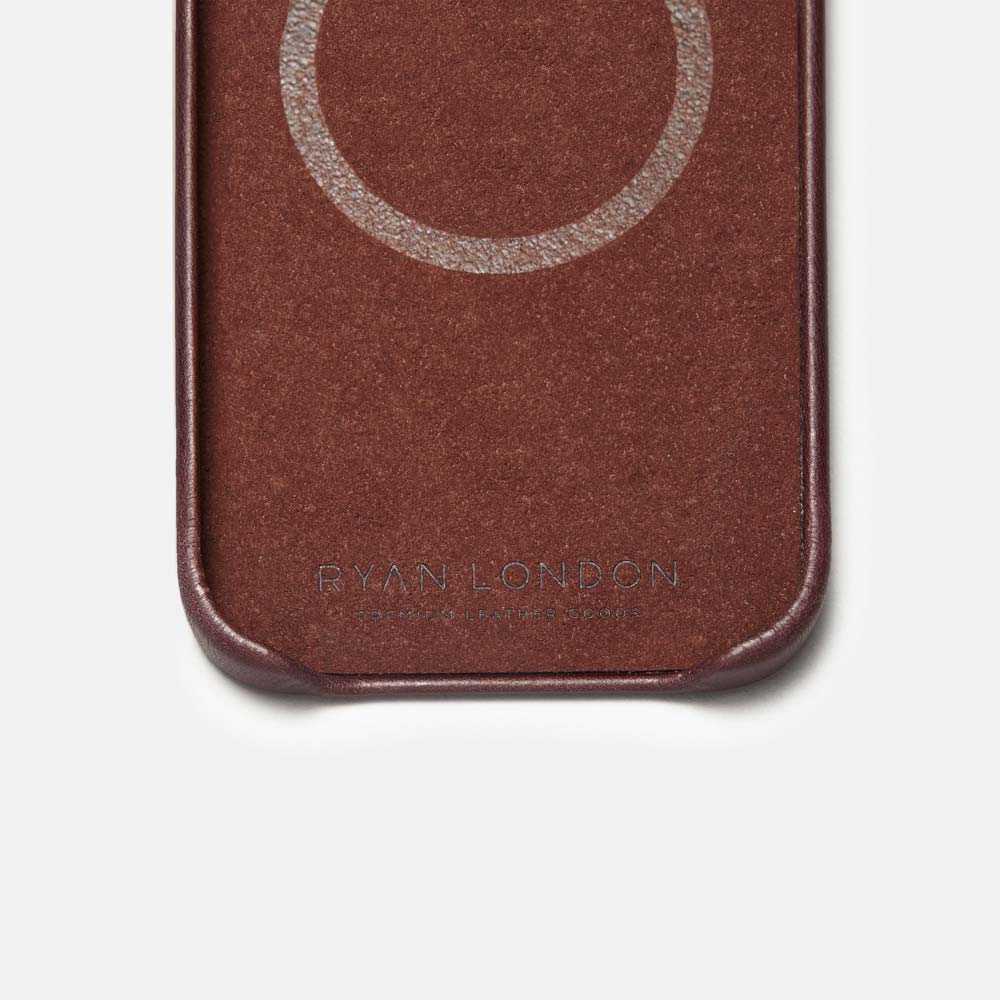 iPhone 15 Pro Leather Shell Case, MagSafe - Dark Brown