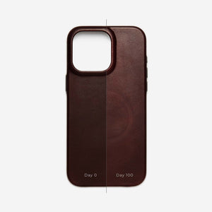 iPhone 15 Pro Max Leather Shell Case, MagSafe - Dark Brown