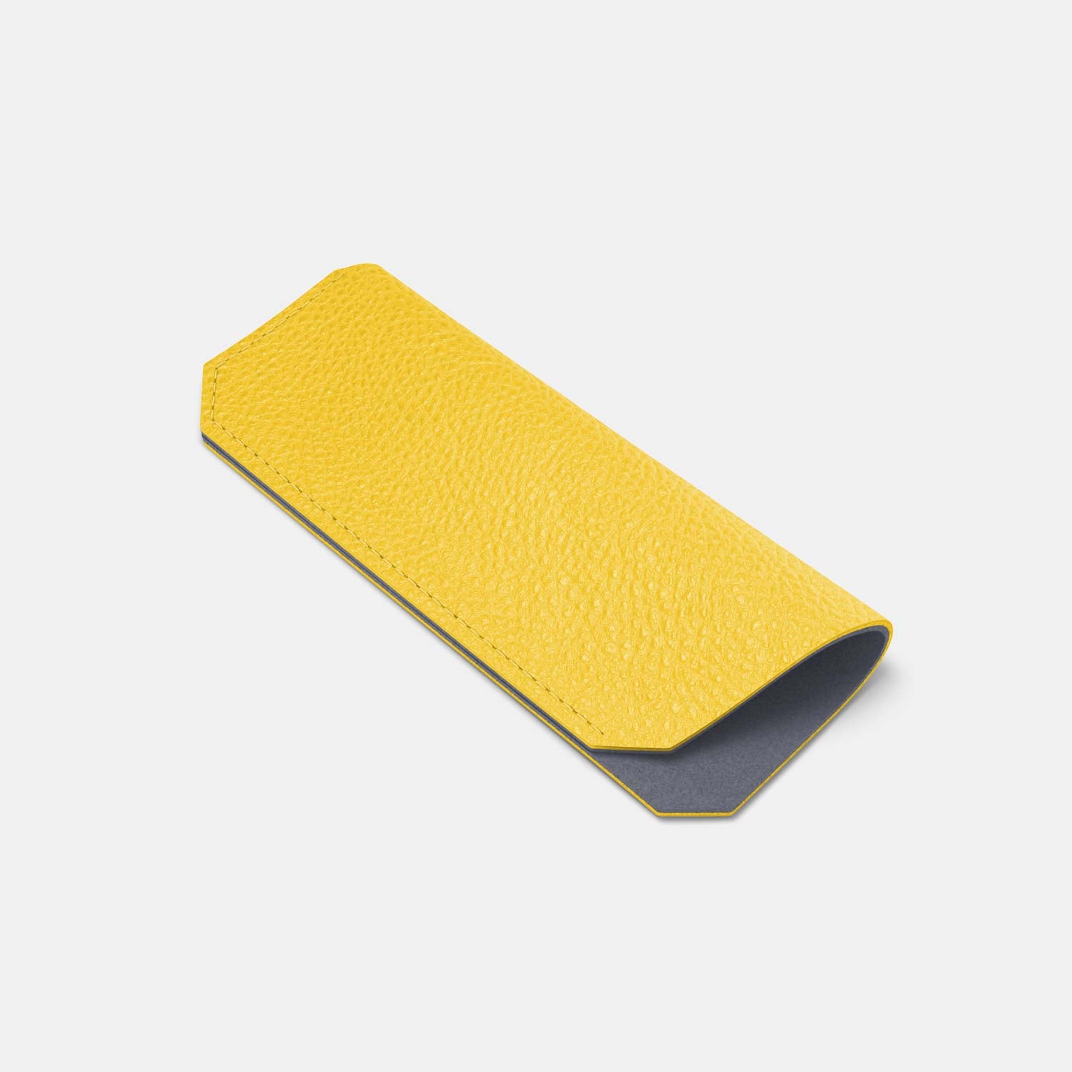 Leather Glasses case - Yellow and Grey