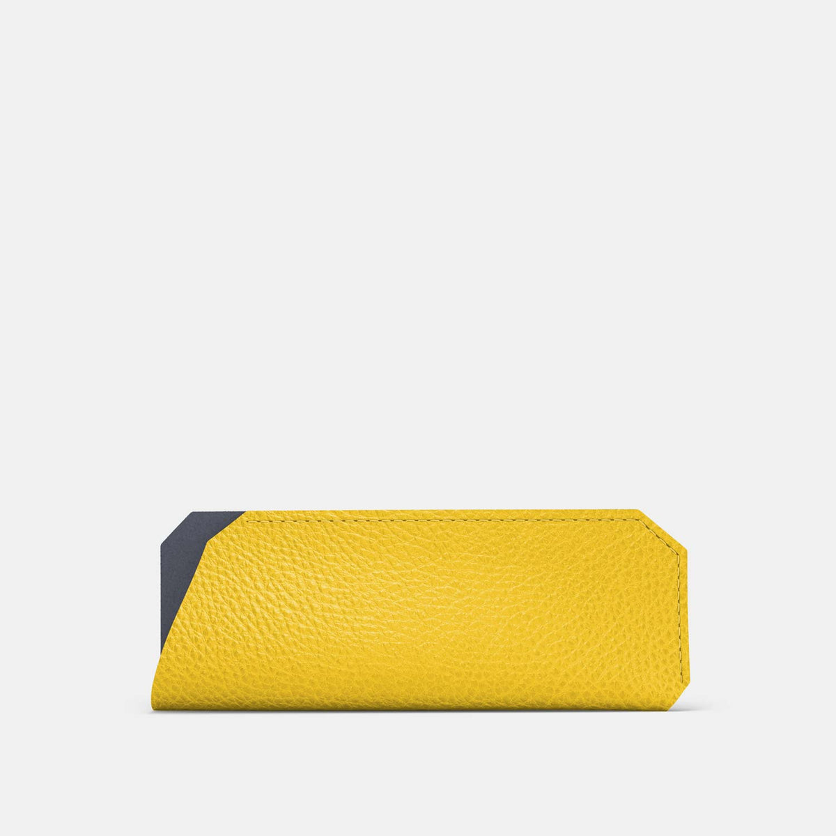 Leather Glasses case - Yellow and Grey