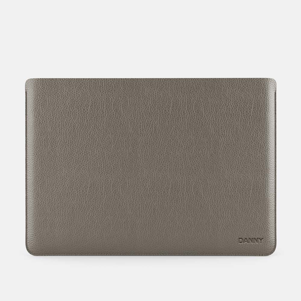 Luxury Leather Macbook Air 13" Sleeve - Grey and Grey - RYAN London