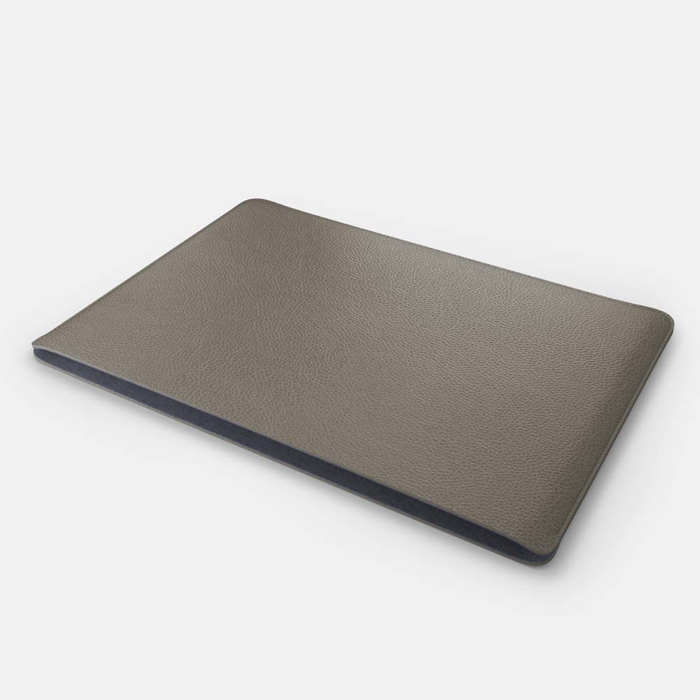 Luxury Leather Macbook Air 13" Sleeve - Grey and Grey - RYAN London