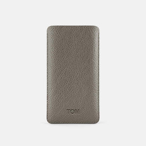 Leather iPhone 15 Pro Sleeve - Grey and Grey