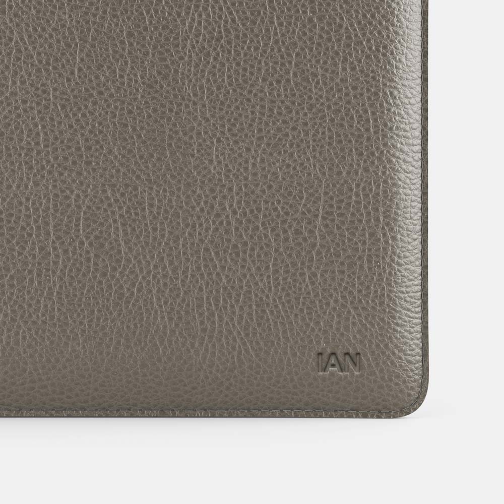 Leather iPad Air 10.9" Sleeve - Grey and Grey - RYAN London