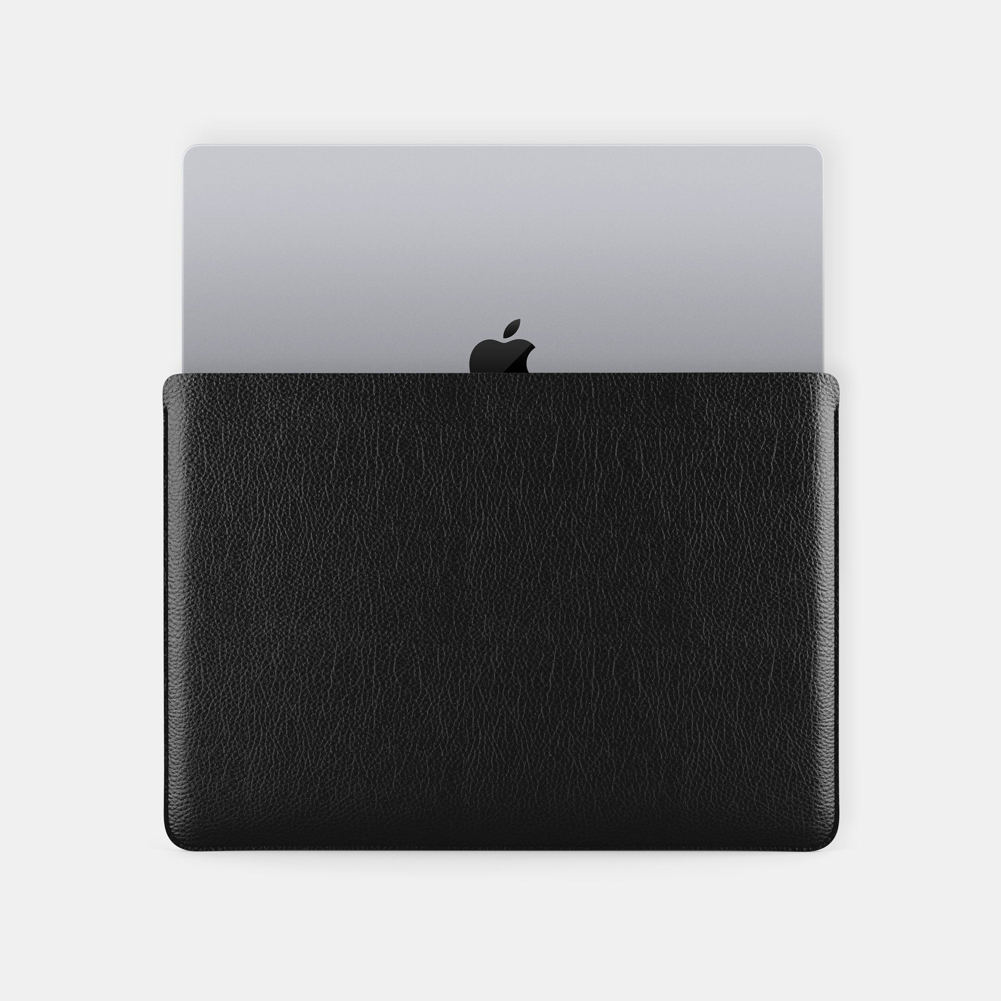 Luxury Leather Macbook Pro 14" Sleeve - Black and Black - RYAN London 