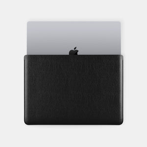 Luxury Leather Macbook Pro 16" Sleeve - Black and Black