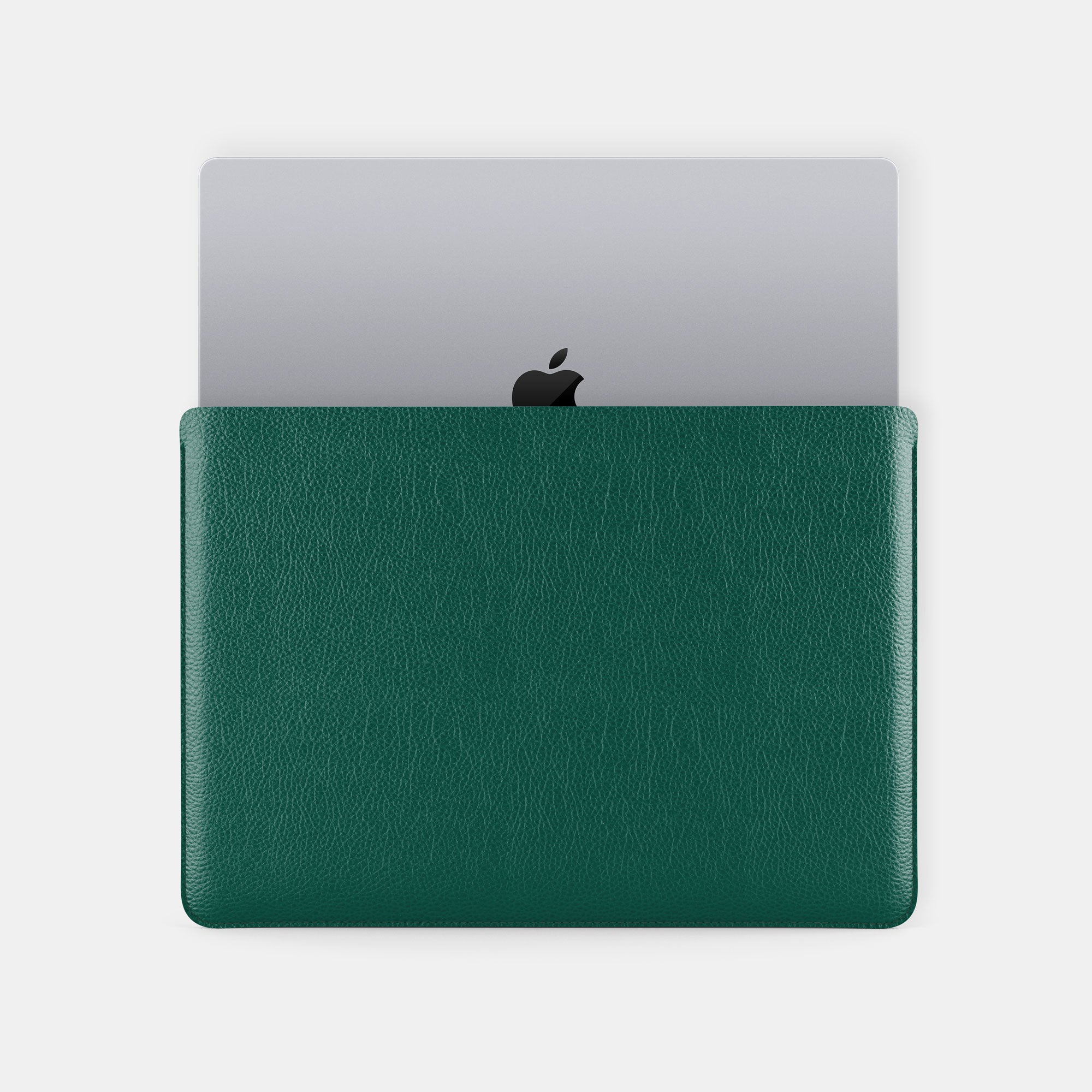 Luxury Leather Macbook Air 15" Sleeve - Avocado Green and Orange