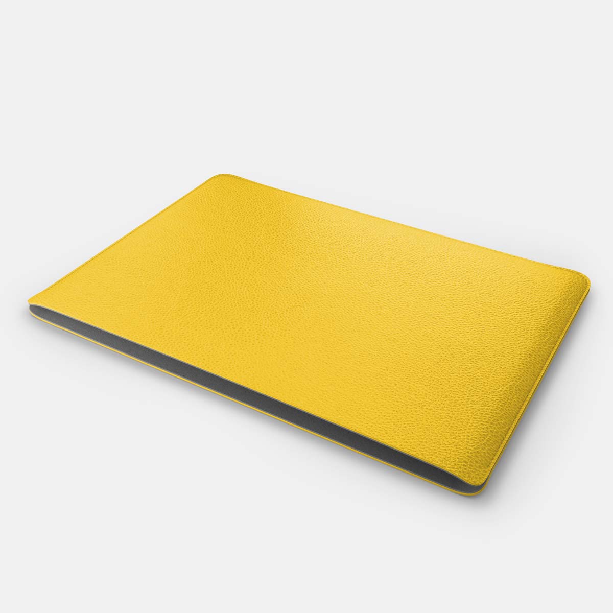 Luxury Leather Macbook Pro 15" Sleeve - Yellow and Grey