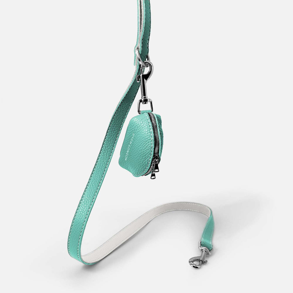 Leather Dog Poop Bag Holder - Light Blue - RYAN London