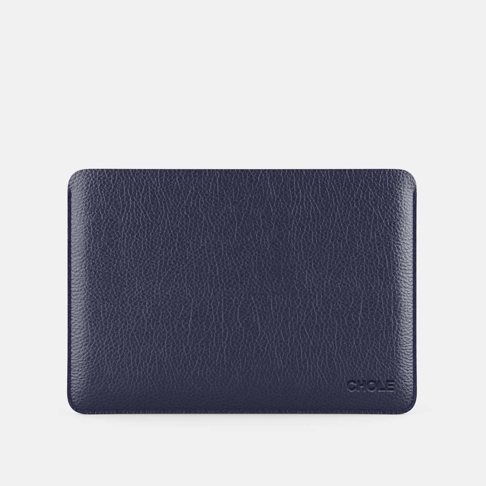 Leather iPad Air 10.9" Sleeve - Navy Blue and Mint - RYAN London