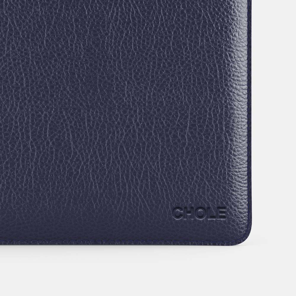 Leather iPad Air 10.9" Sleeve - Navy Blue and Mint - RYAN London